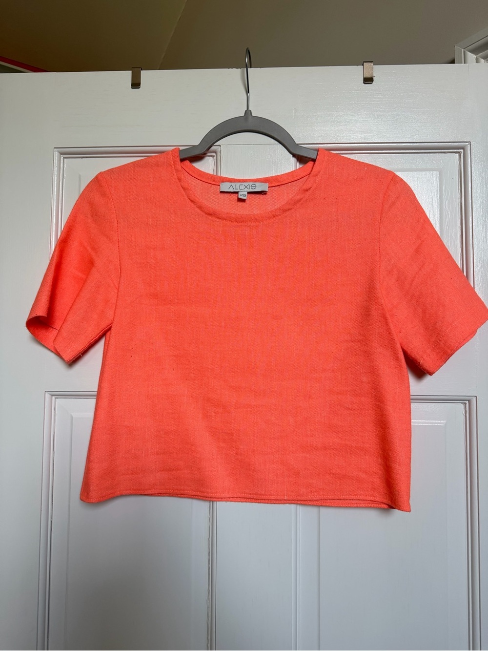 Alexis Bright Orange Short-Sleeve Cropped Top